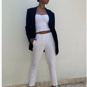 Aritzia Babaton Conan Pants in White - Cropped cut